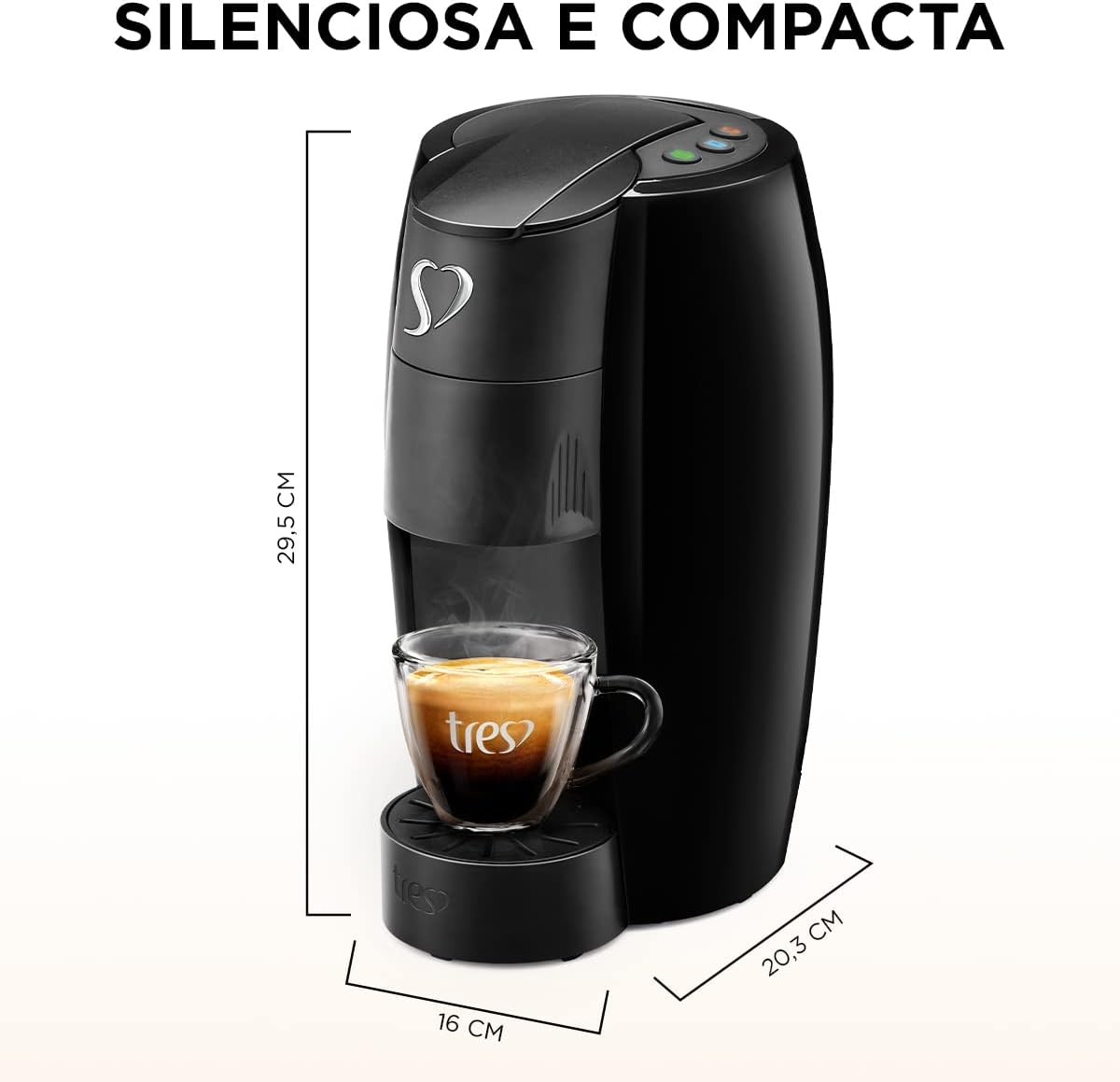 Cafeteira Espresso e Multibebida 3 Corações LOV