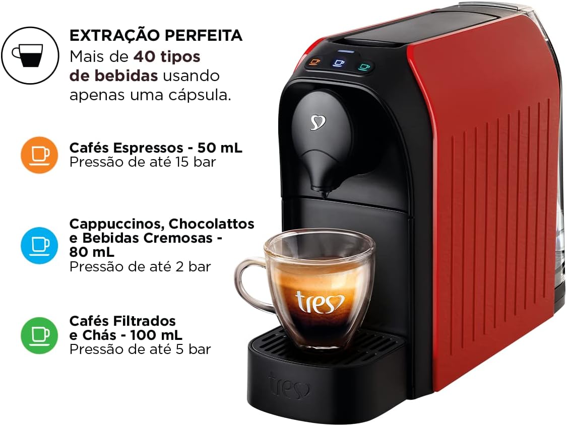 3 Corações TRES Cafeteira Espresso e Multibebida Passione