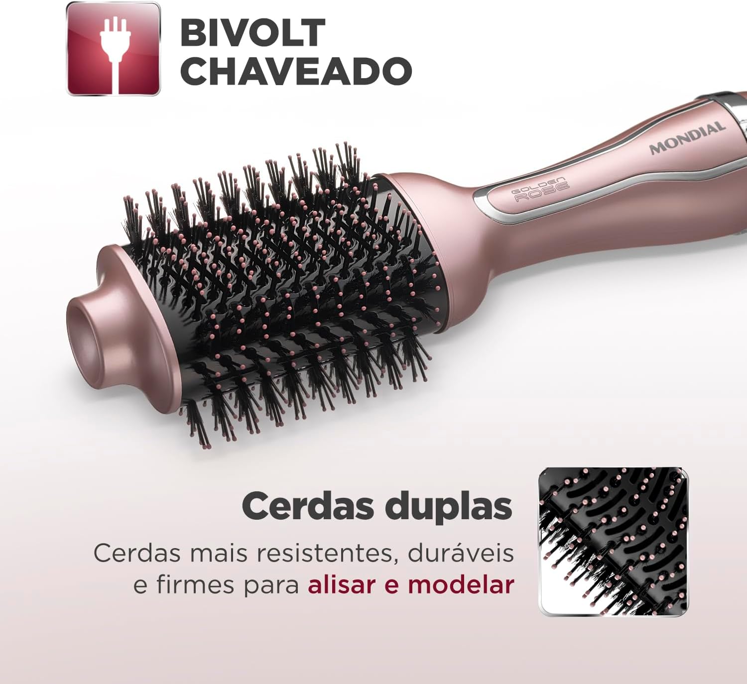 Escova Secadora Mondial Golden Rose ES-02-BI