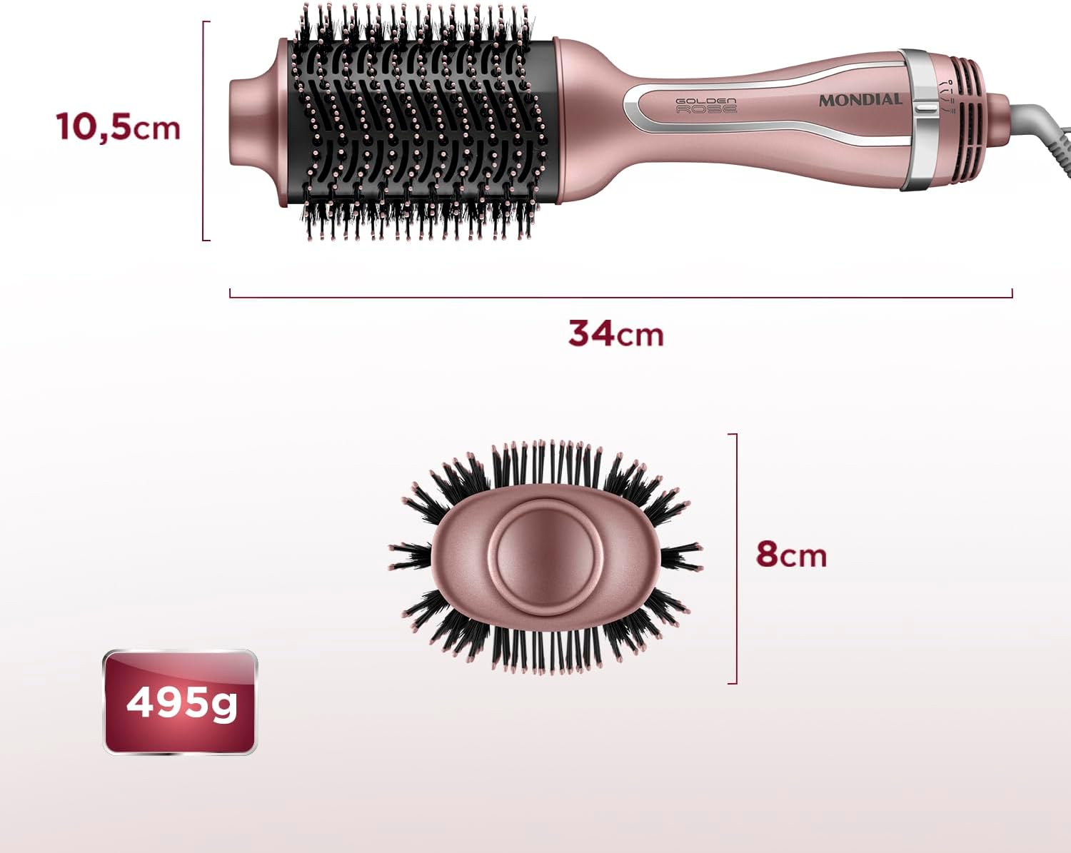 Escova Secadora Mondial Golden Rose ES-02-BI