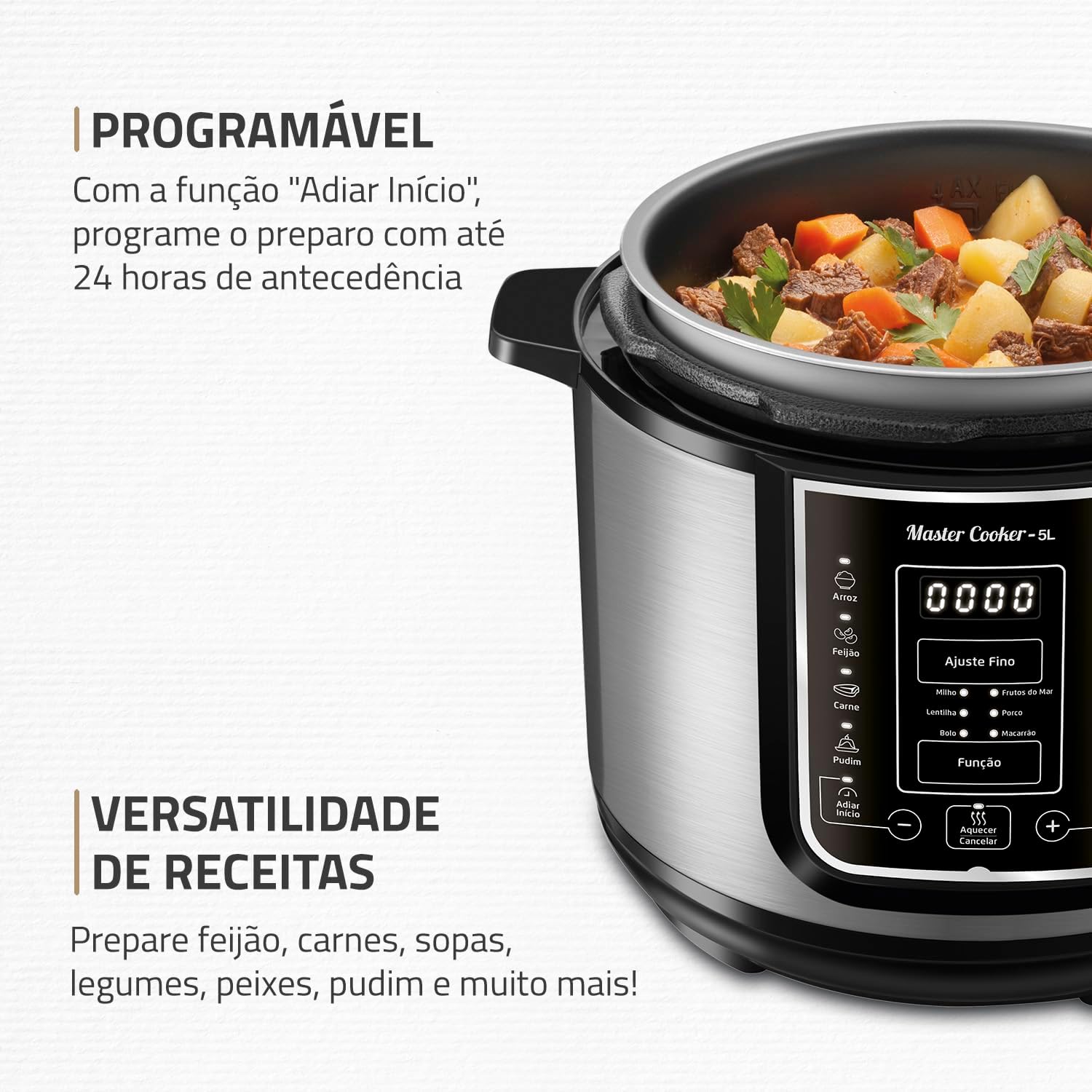 Panela de Pressão Elétrica Digital Mondial Master Cooker 5L
