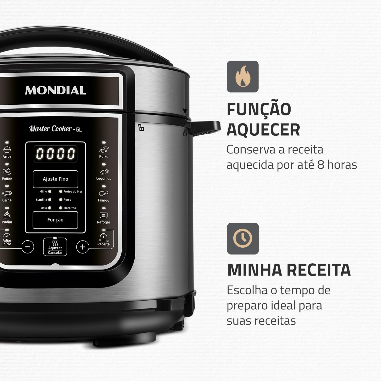 Panela de Pressão Elétrica Digital Mondial Master Cooker 5L