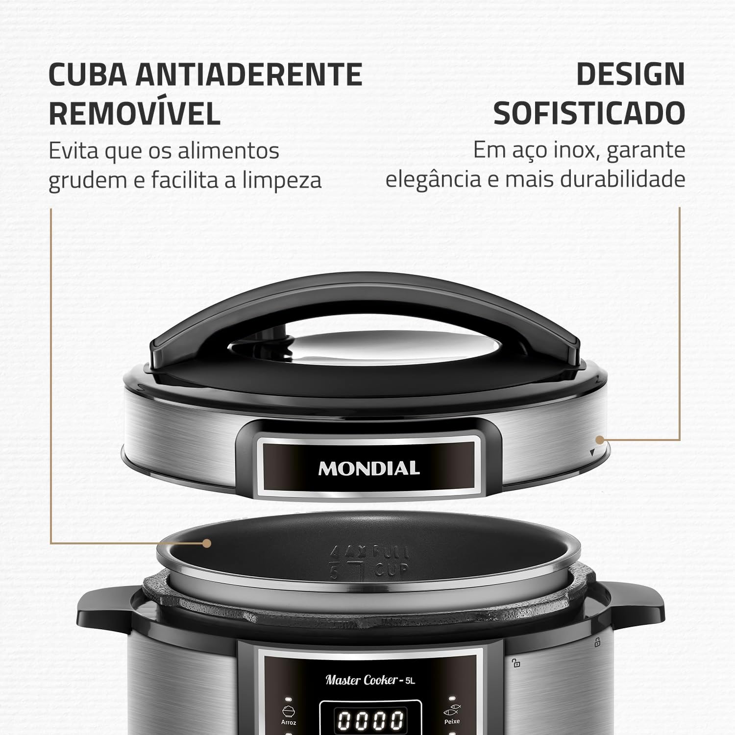 Panela de Pressão Elétrica Digital Mondial Master Cooker 5L