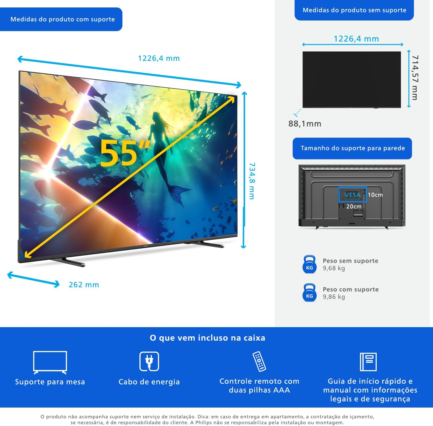 PHILIPS Smart TV Ambilight 55" 4K 55PUG8100/78