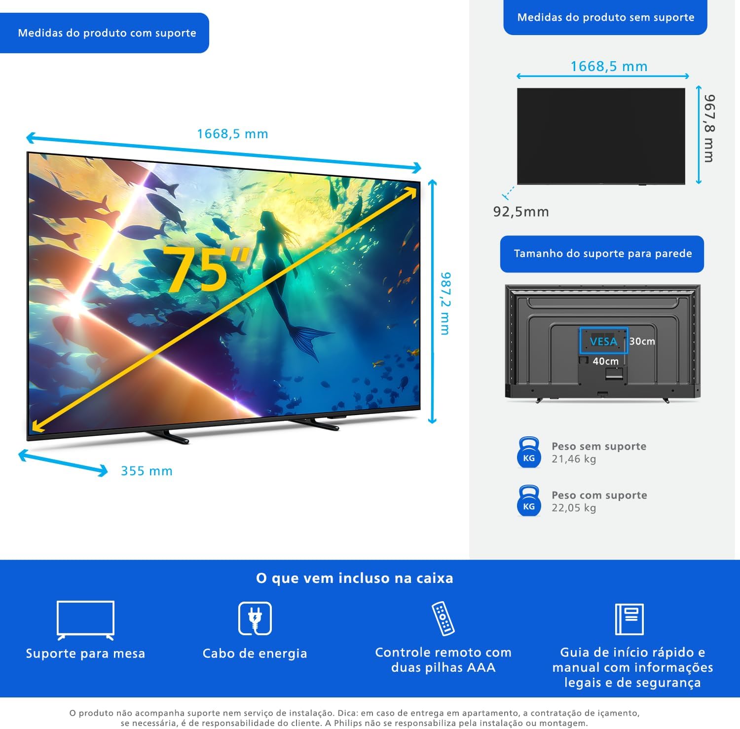 PHILIPS Smart TV Ambilight 75" 4K