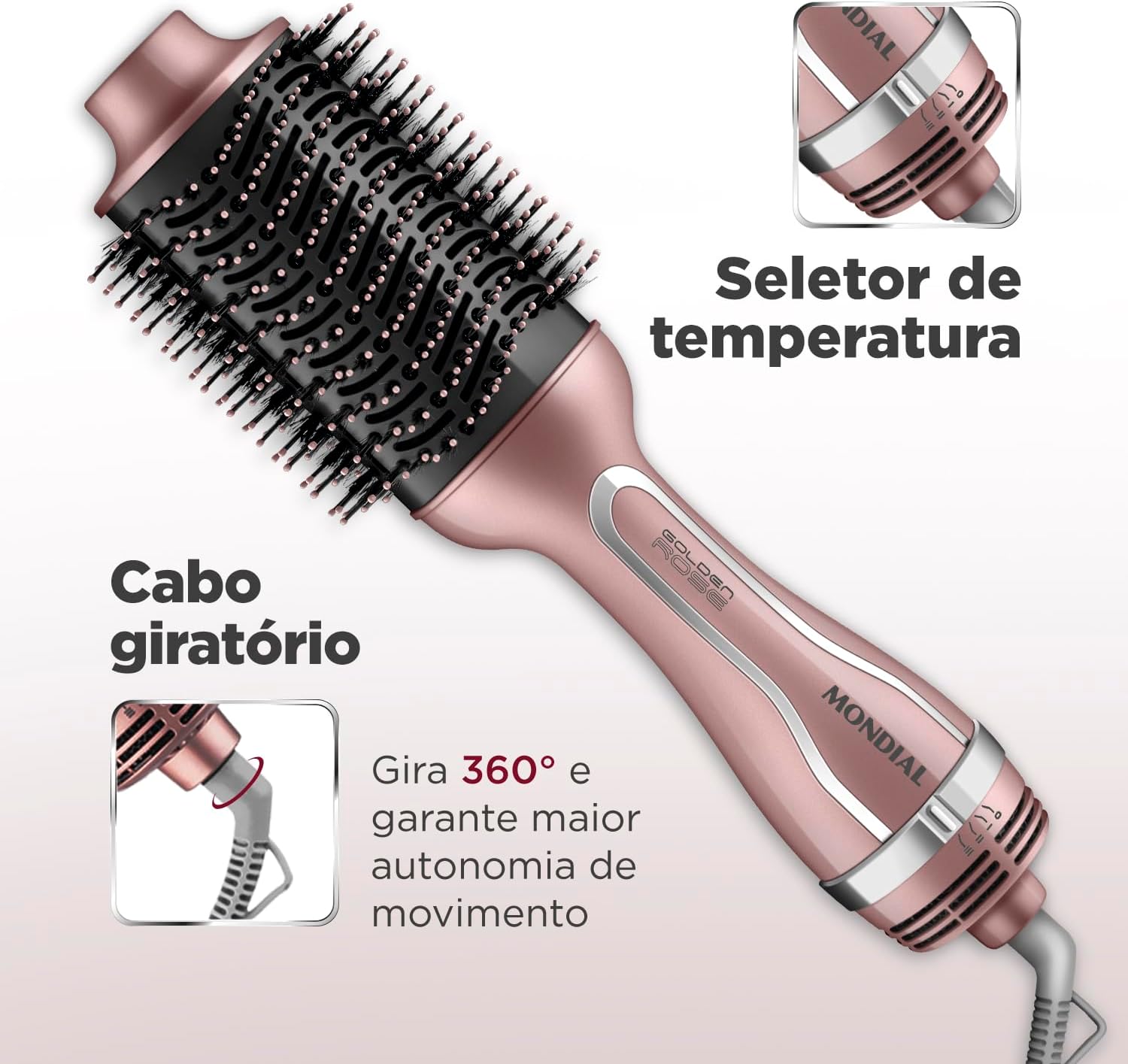 Escova Secadora Mondial Golden Rose ES-02-BI
