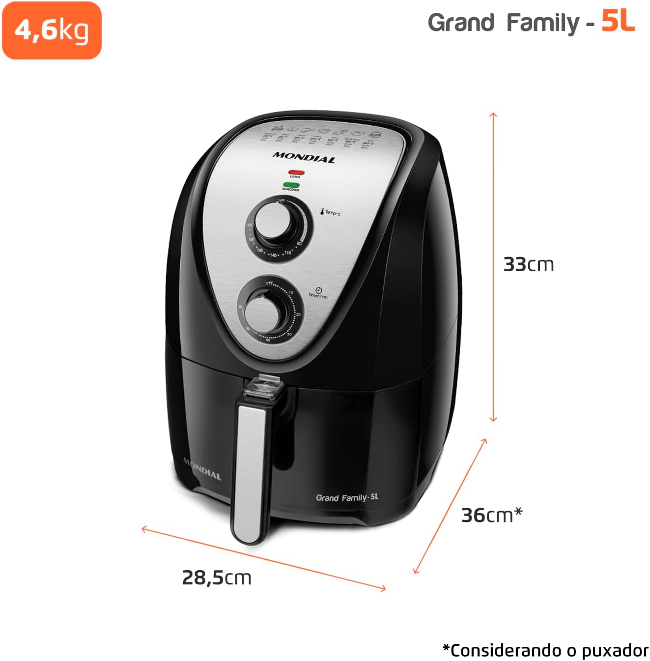 Mondial Family Inox 5L (AFN-50-BI)