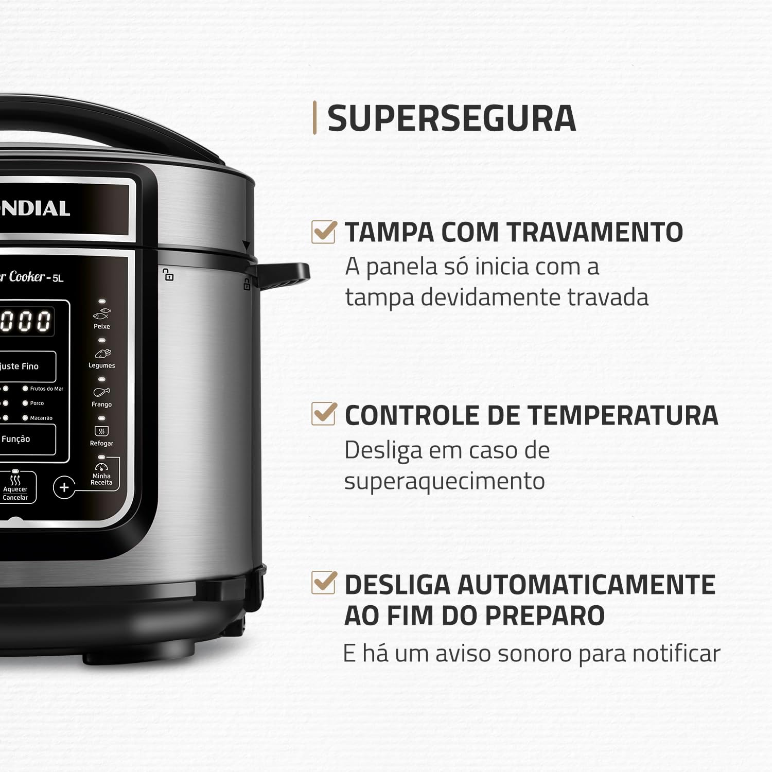 Panela de Pressão Elétrica Digital Mondial Master Cooker 5L