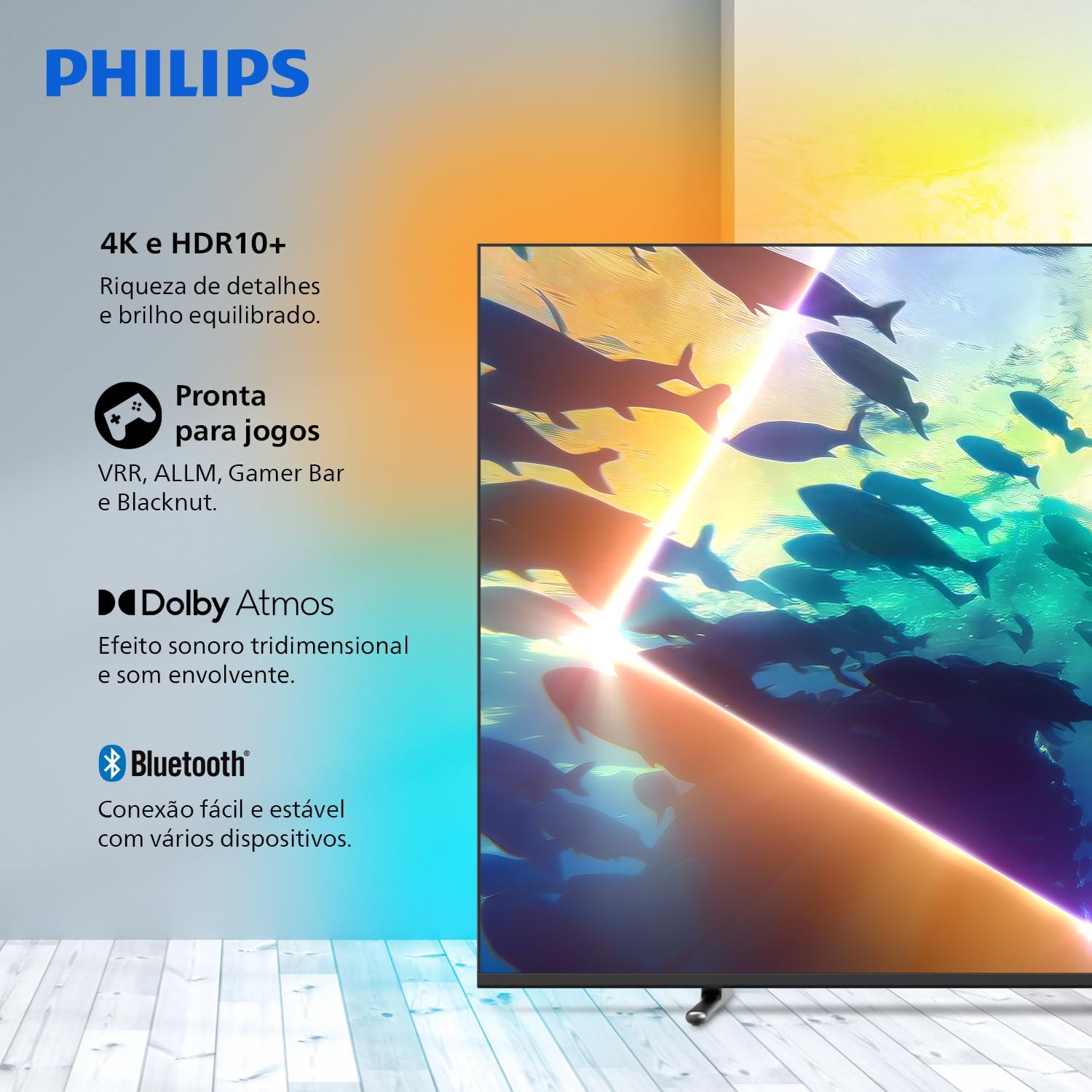PHILIPS Smart TV Ambilight 55″ 4K 55PUG8100/78